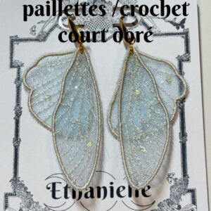 Boucles d'oreilles Ailes de Fée Pastel Paillettes