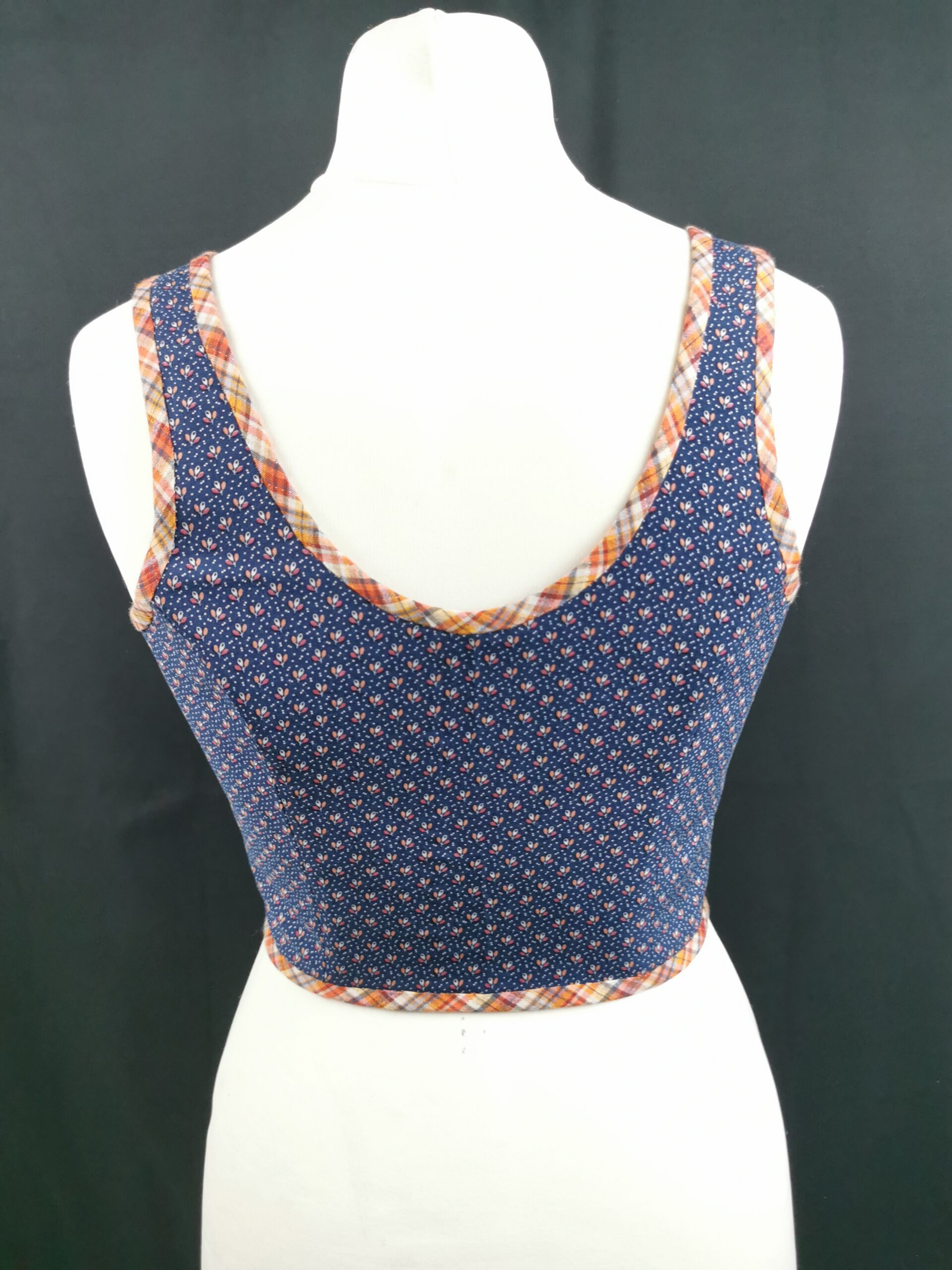 Corset renaissance vintage bleu/corail TM – Image 5